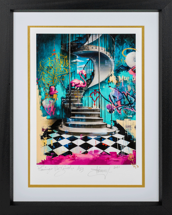 Flamingo On Spiral Limited Edition by Tommy Fiendish