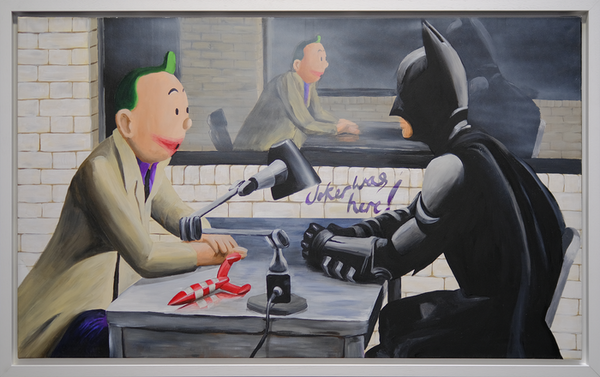 Tin Tin Vs Batman - Hand Embellished by Richard Holmes