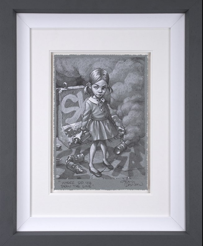 Where Do Ya Draw The Line Original Sketch Limited Edition by Craig Davison